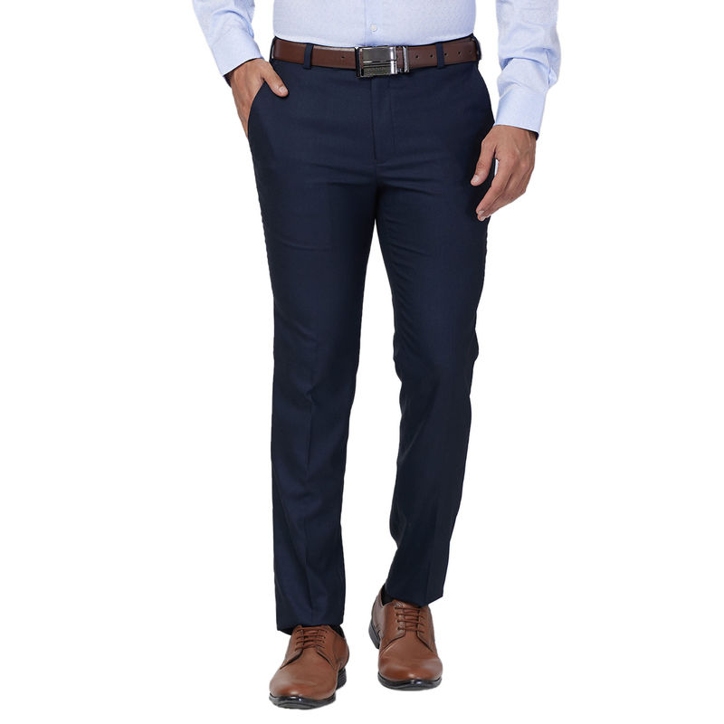 Park Avenue Super Slim Fit Solid Blue Trouser (36)
