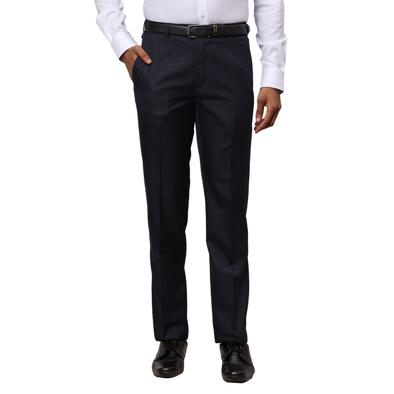 Raymond Comfortable Fit Solid Blue Trouser (34)