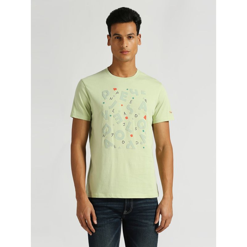 Pepe Jeans Green Marty Typographic Printed T-Shirt (L)