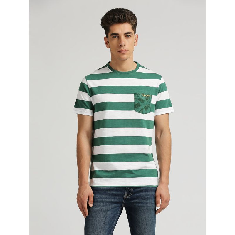 Pepe Jeans Green Tubby Summer Stripes T-Shirt (S)