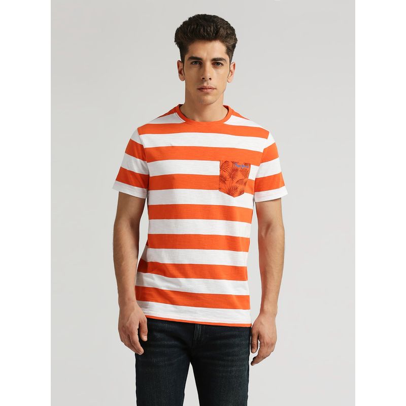 Pepe Jeans Orange Tubby Summer Stripes T-Shirt (S)