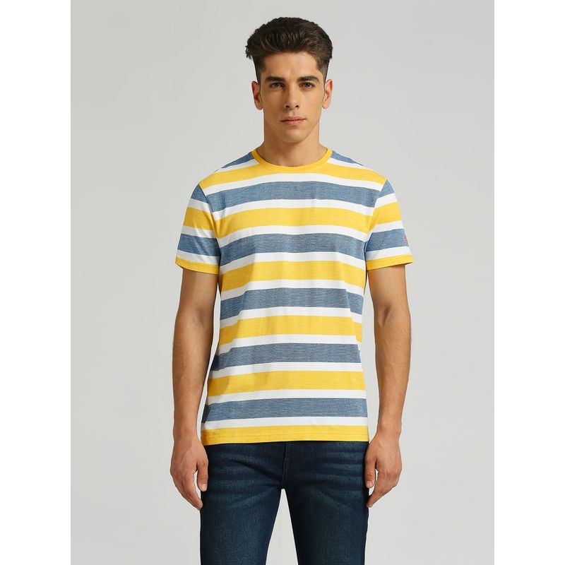 Pepe Jeans Yellow Stripes Half Sleeve T-Shirt (M)