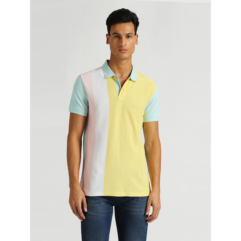 Pepe Jeans Multi-Color Ronnie Vertical Colorblock Polo T-Shirt (M)