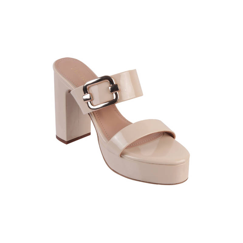 Metro Beige Casual Sandal Heels (Euro 38)