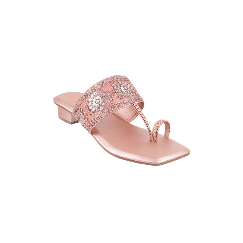 Metro Rose Gold Party Sandal Heels (Euro 37)