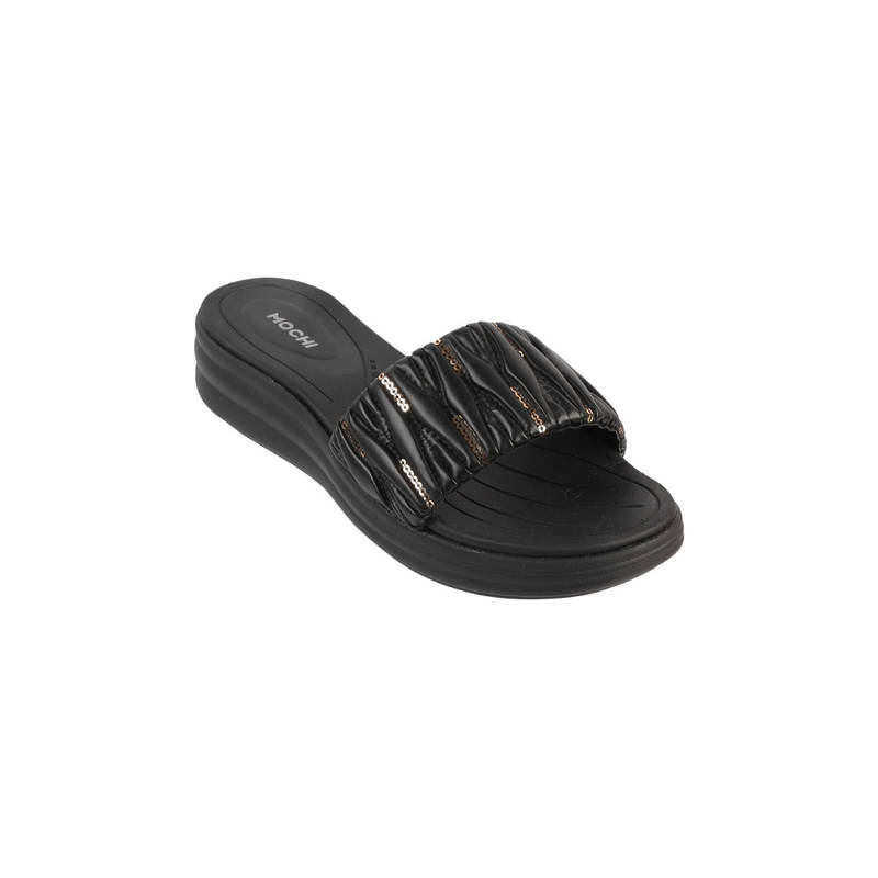 Mochi Black Casual Sandals (Euro 38)