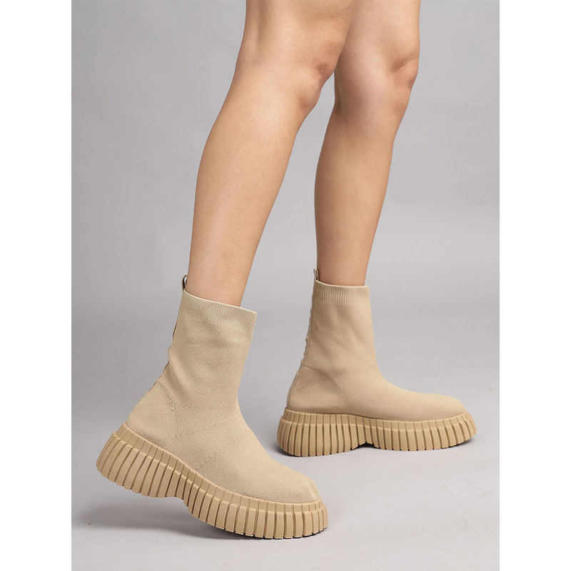 Truffle Collection Khaki Solid Boots (UK 6)