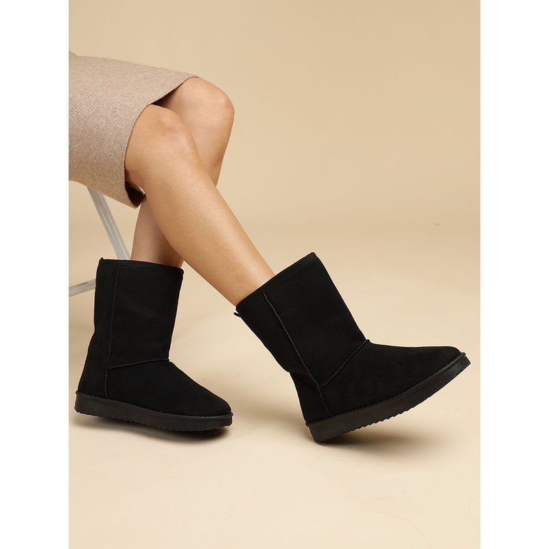 Truffle Collection Black Solid Boots (UK 7)