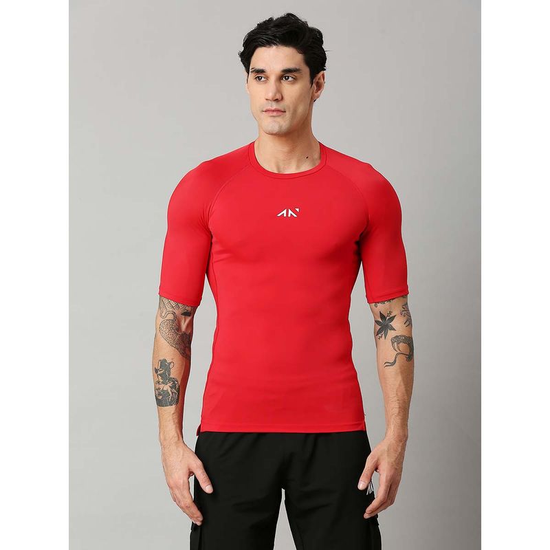 AESTHETIC NATION Nylon Compression Red T-Shirt (M)