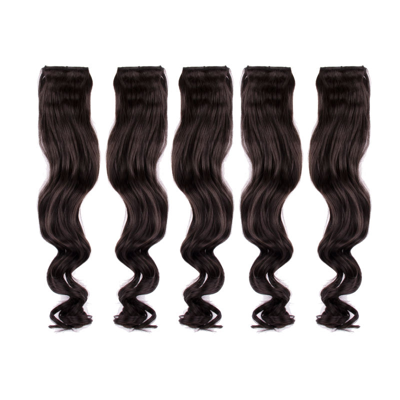Streak Street Clip-in 20 Curly Dark Brown Side Patches (5pcs Set)