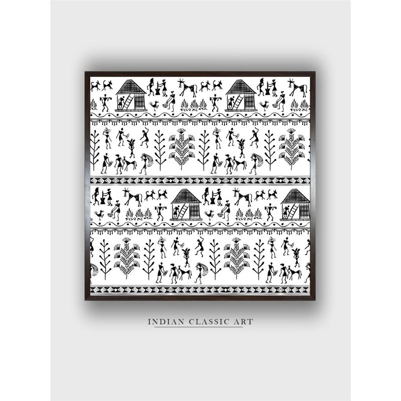 Indian Classic Art White Black Warli Tribal Wall Art Painting Buy