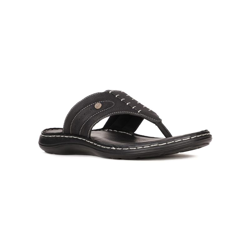 Bata Solid Black Sandals (UK 6)