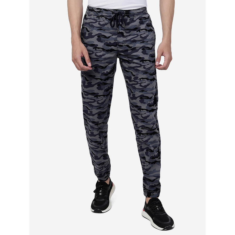 Greenfibre Mens Grey Camo 100% Cotton Slim Fit Printed Joggers (38)
