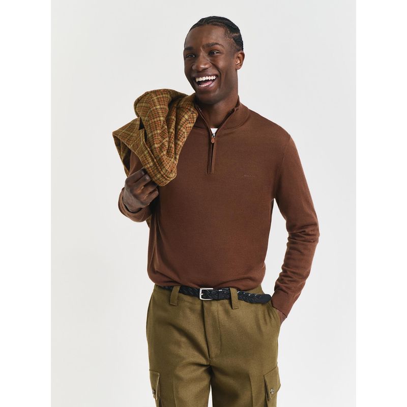 GANT Mens Brown Half Zip Jacket (S)