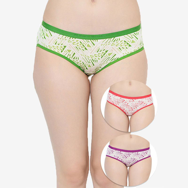 Groversons Paris Beauty Outer Elastic Panty- Pack Of 3 - Multi-Color (S)