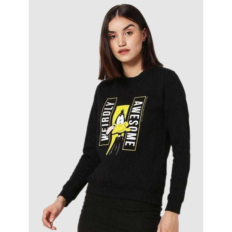 Bewakoof Women Black Graphic Sweatshirt Buy Bewakoof Women Black
