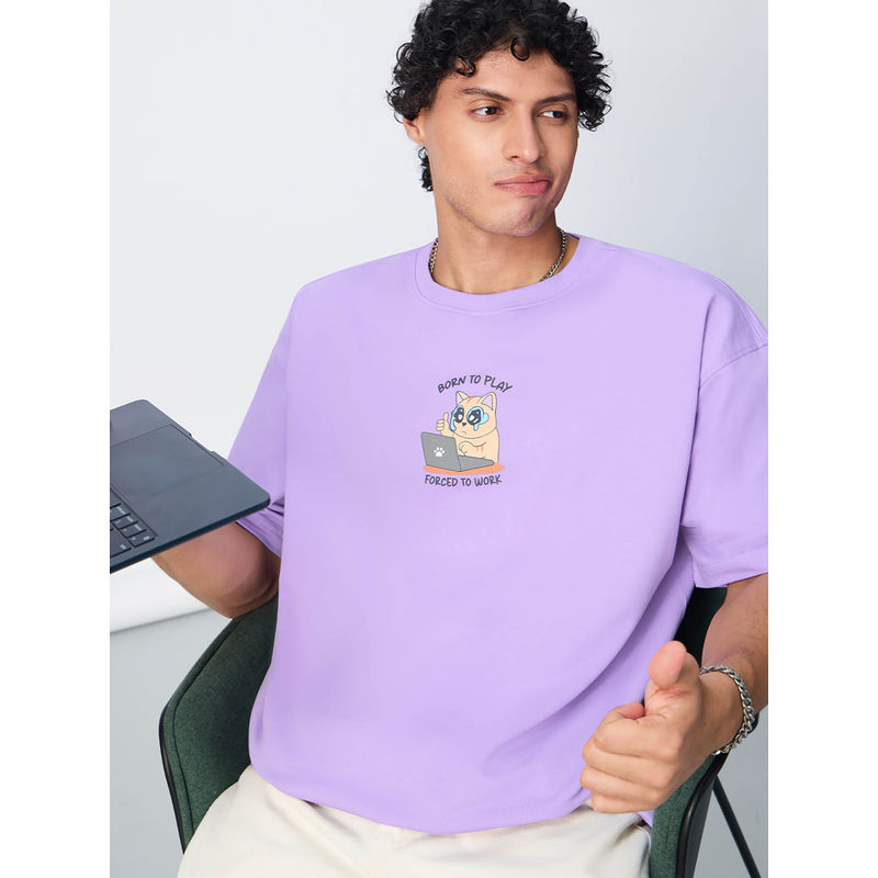 The Souled Store Oversized T-Shirt: Born To Play Men (L)