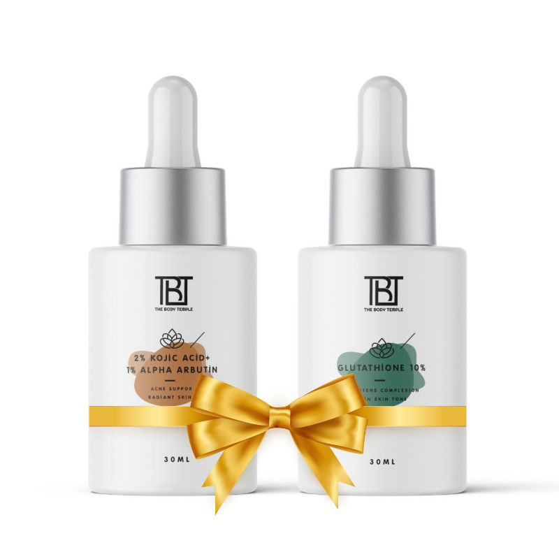 The Body Temple Kojic Acid 2% + Alpha Arbutin 1% & Glutathione 10% (30Ml Each - Pack Of 1)