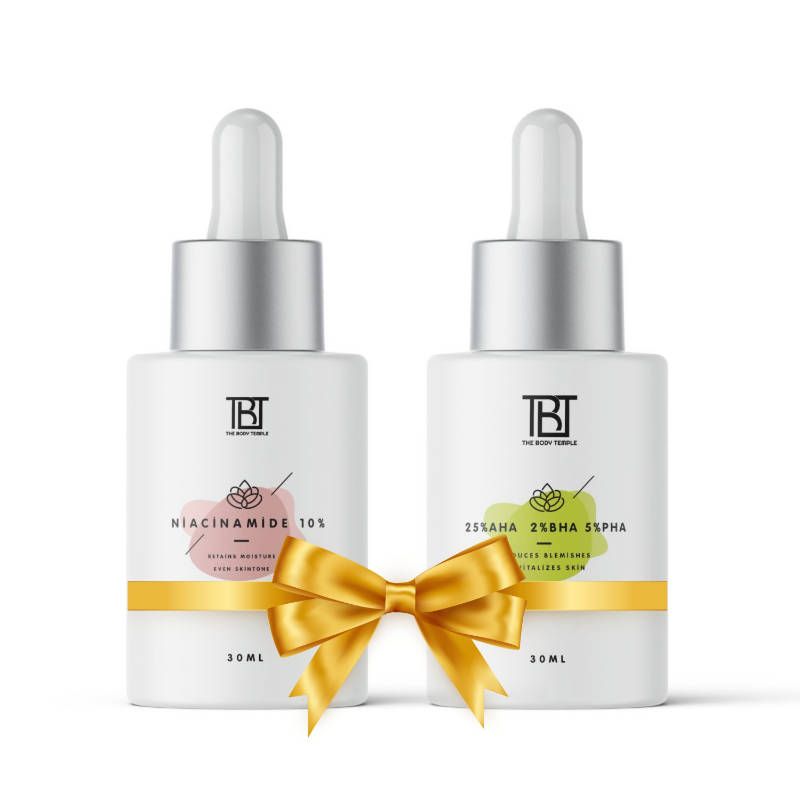 The Body Temple Niacinamide 10% & AHA 25% + BHA 2% + PHA 5% (30Ml Each - Pack Of 1)