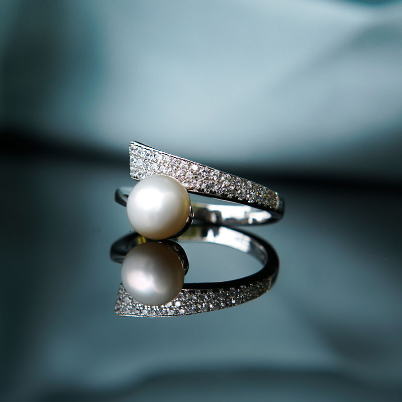 Ornate Jewels Single Pearl Bypass Style Ring (10)