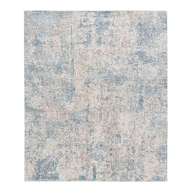 Neu Looms Blue Abstract Handmade Viscose Wool Rug (2x3 feet)