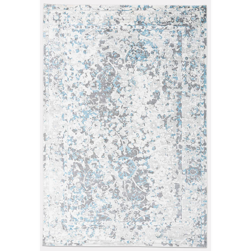 Neu Looms Elegant Grey and Sky Iris Area Rug (6x9 feet)