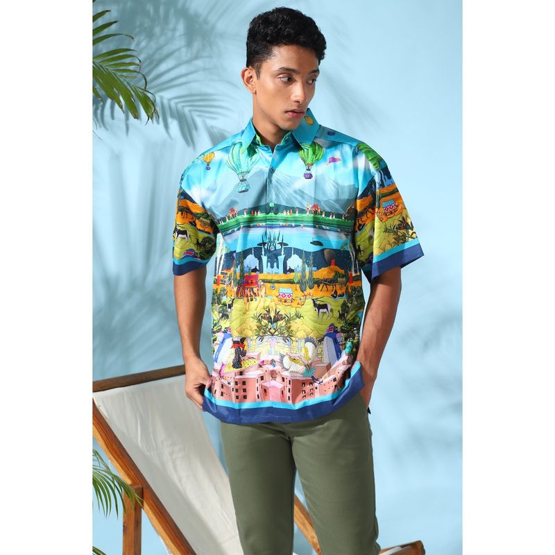 Loudless Men Oasis Printed Half Shirt (S)
