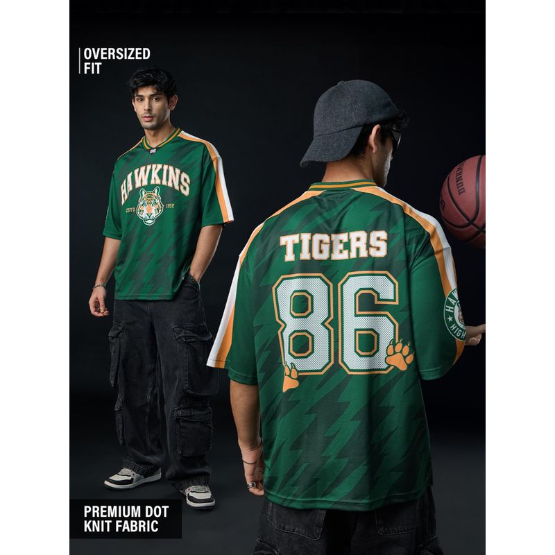 The Souled Store Official Stranger Things Hawkins Tigers Men Oversized Jersey (XS)