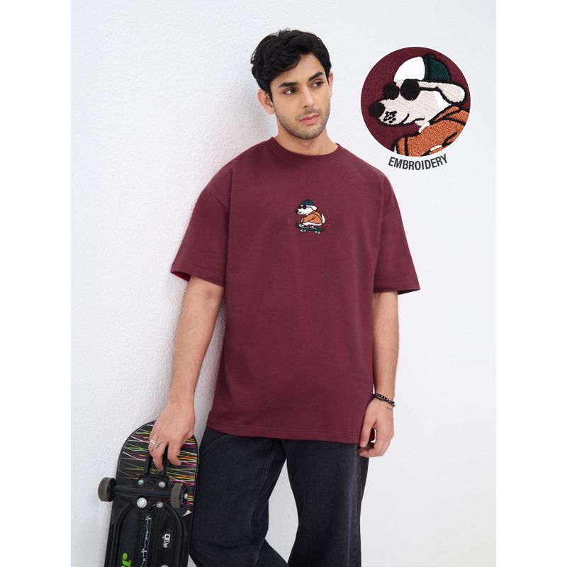 The Souled Store Woof Men Oversized T-shirt (XL)