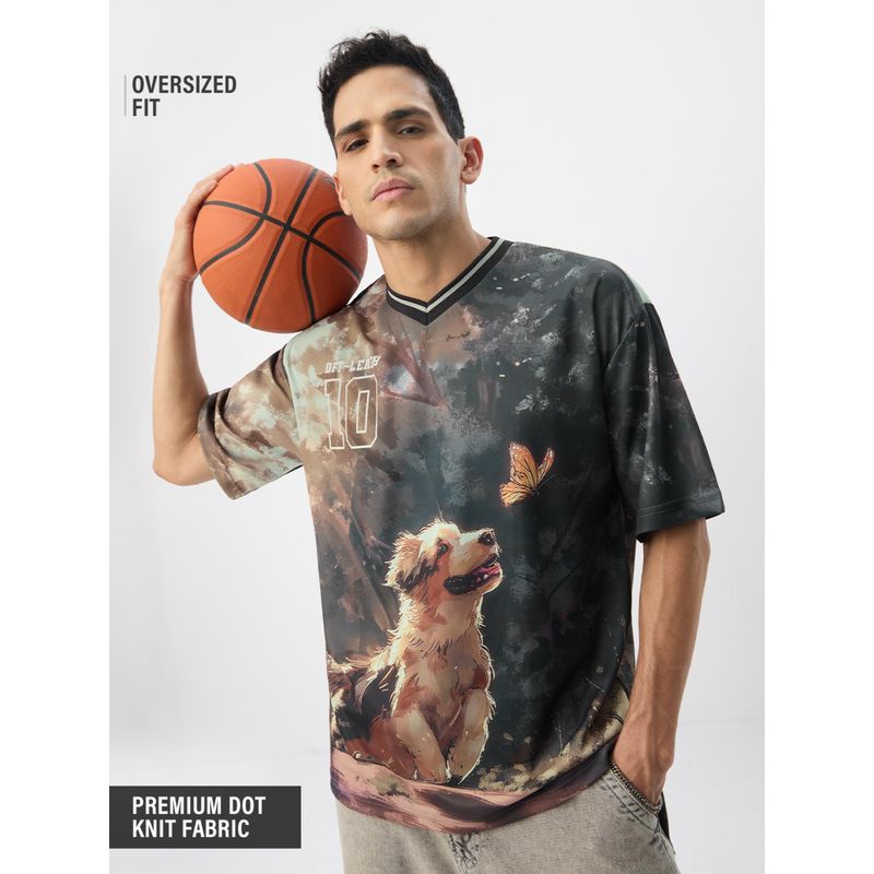 The Souled Store Pets On Prints Dog's Life Men Oversized Jersey (XS)