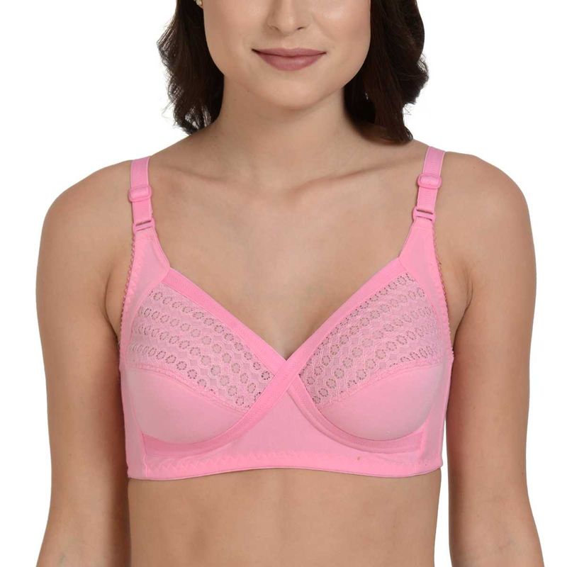 Mod & Shy Self Design Non Padded Everyday Bra - Pink (32D)
