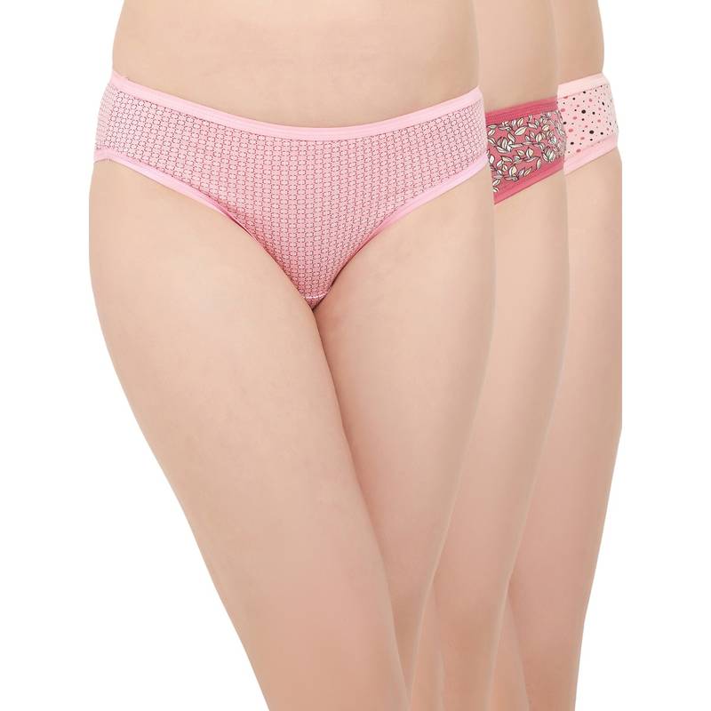 Clovia Cotton Spandex Low waist Outer Elastic Bikini Panty (Pack of 3) (2XL)
