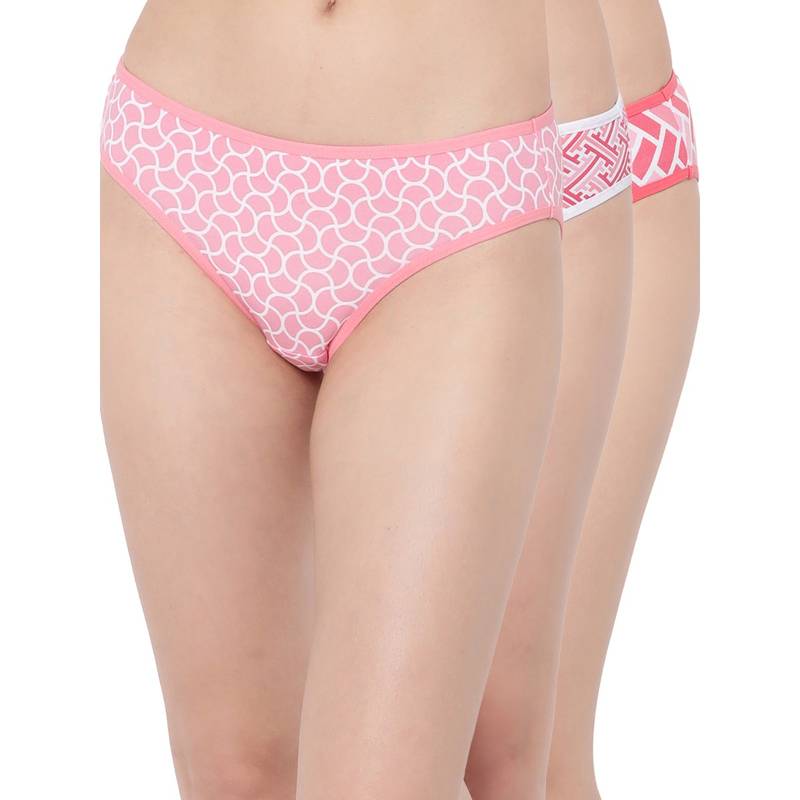 Clovia Cotton Spandex Low waist Outer Elastic Bikini Panty (Pack of 3) (2XL)