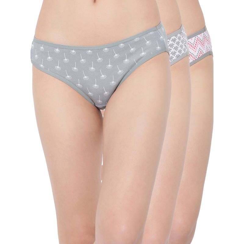 Clovia Cotton Spandex Low waist Outer Elastic Bikini Panty (Pack of 3) (2XL)