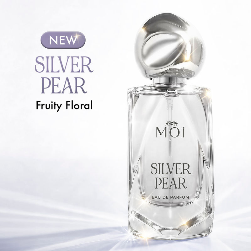 Nykaa Moi Silver Pear Aura Range Long Lasting Fruity Floral EDP For Women Day To Night Fragrance