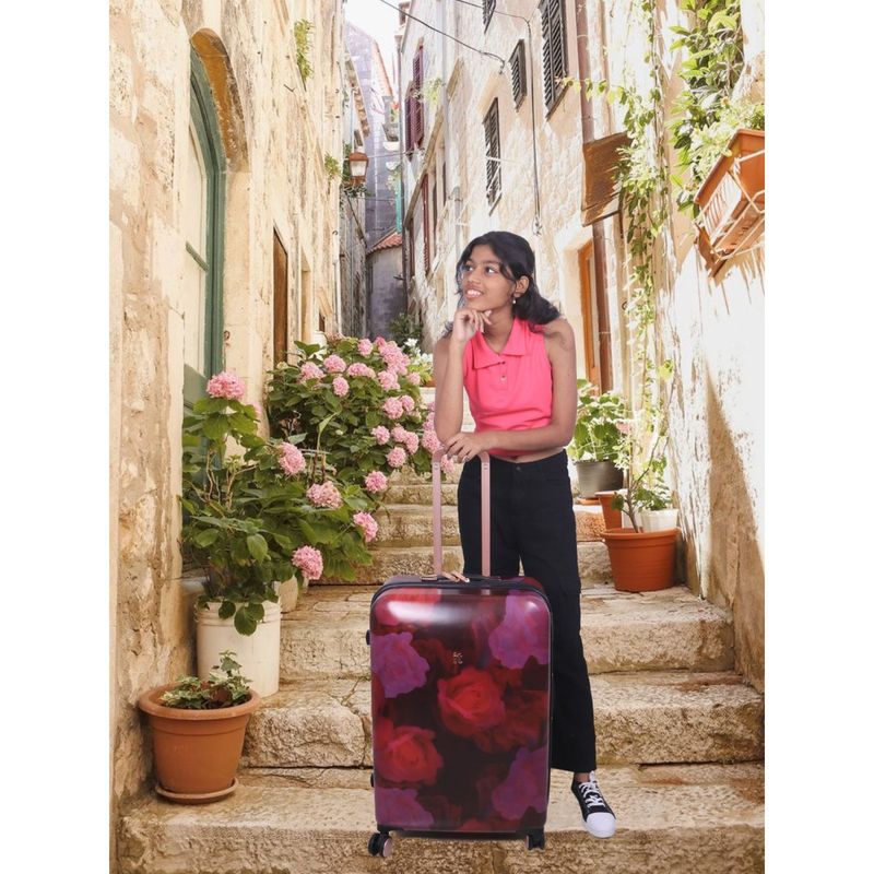 it luggage Sheen Maxy Rose Red Cabin 20 Inches Expandable Hardsided Trolley Bag With TSA Lock