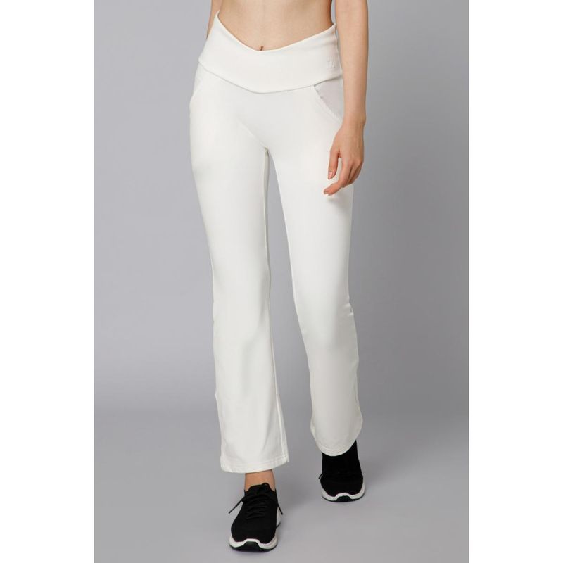 RYZ White Boot Cut Swoosh Trackpant (M)