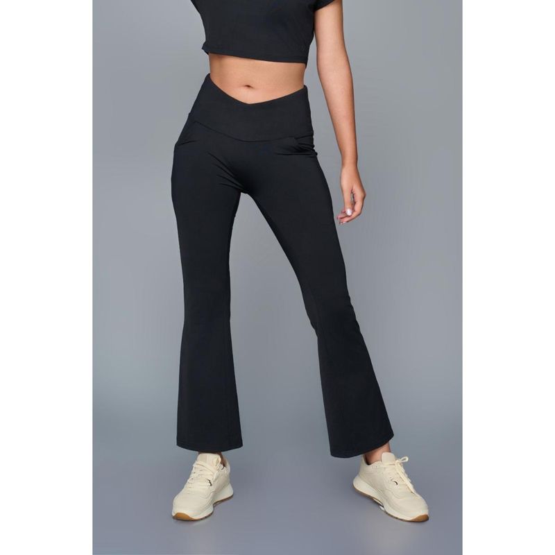 RYZ Black Boot Cut Swoosh Trackpant (XL)