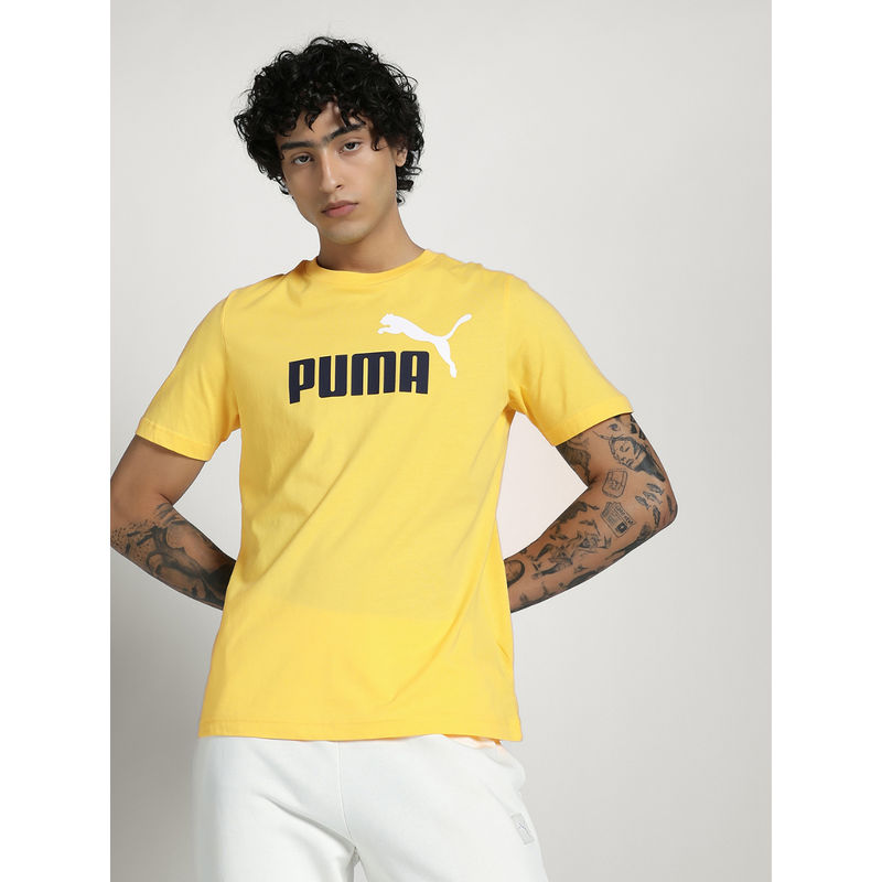 Puma Yellow Men's Two Colour No. 1 Logo T-shirt (M)