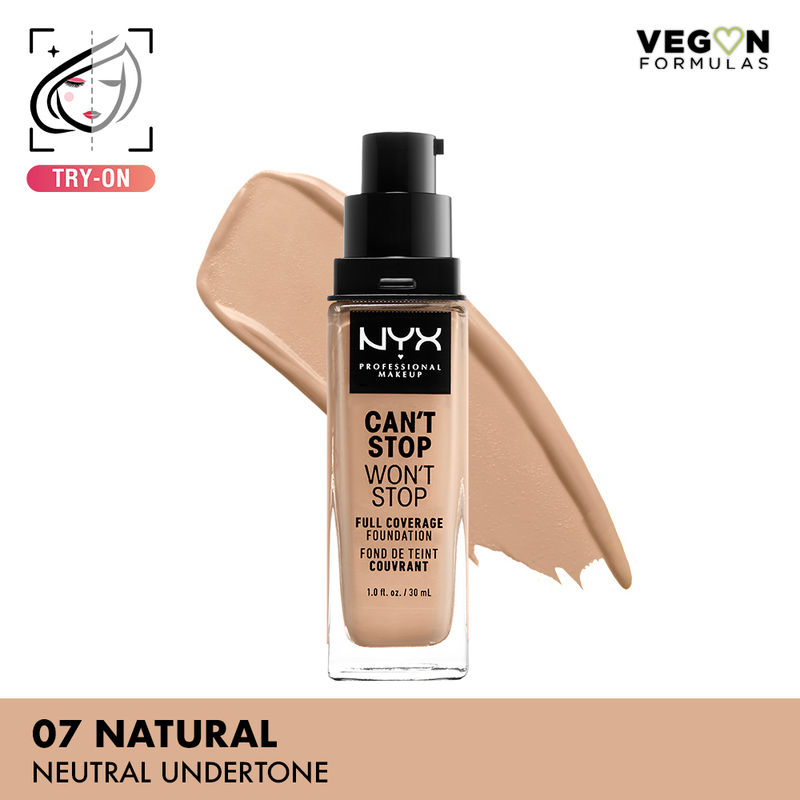 NYX Professional Makeup Can't Stop Won't Stop Full Coverage Foundation - Natural