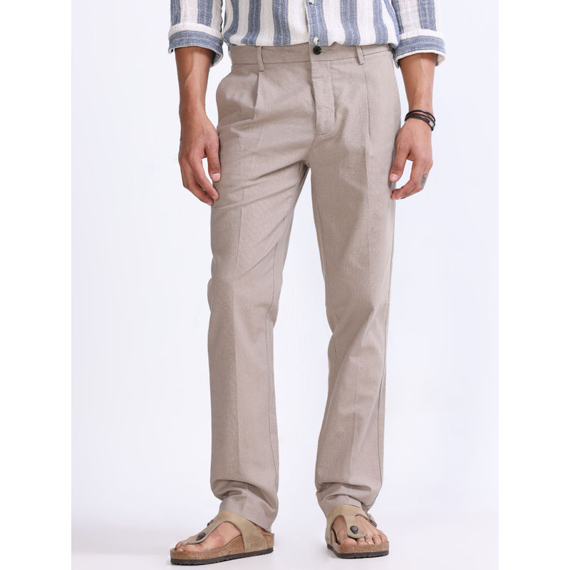 TAILORAEDGE Raw Slub Pleated Dust Trouser (28)
