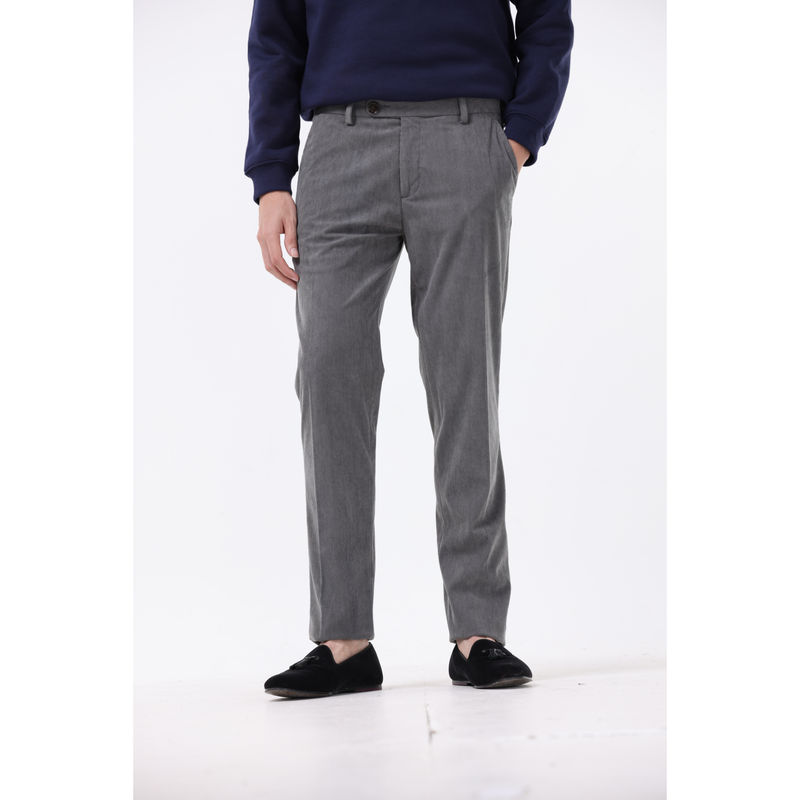 TAILORAEDGE Statement Corduroy Grey Trouser (34)