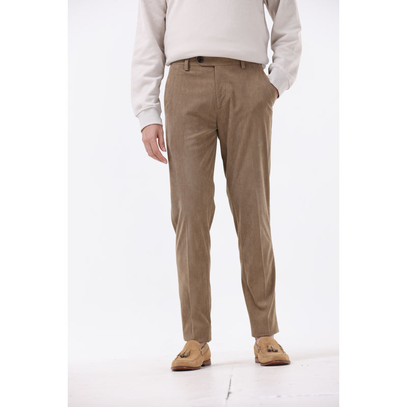 TAILORAEDGE Corduroy Khaki Trouser (30)