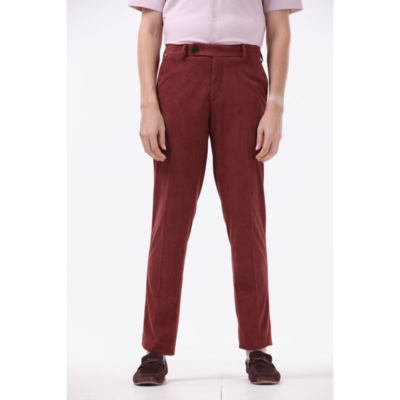 TAILORAEDGE Corduroy Wine Trouser (30)