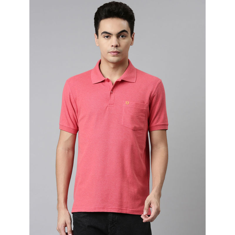 Dixcy Scott Maximus Mens Anti Microbial Finish Polo Neck Short Sleeves Solid T-Shirt Red (L)