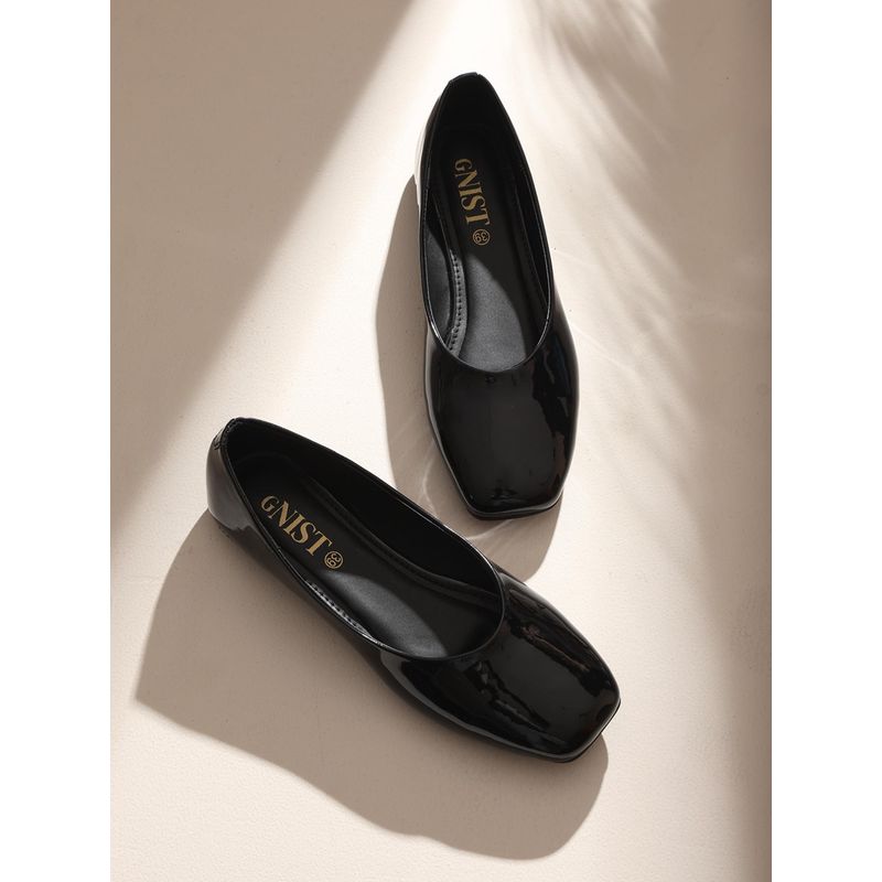 GNIST Regular Square Toe Black Ballerinas (EURO 36)