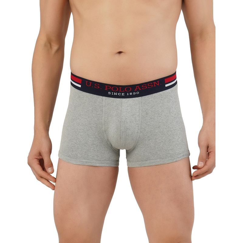 U.S. POLO ASSN. Heathered Panelled Trunks (L) Grey (L)