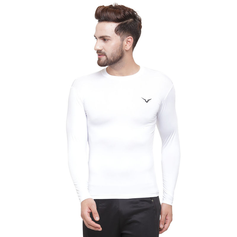 INVINCIBLE White Mens Slim Fit T-Shirt (S)