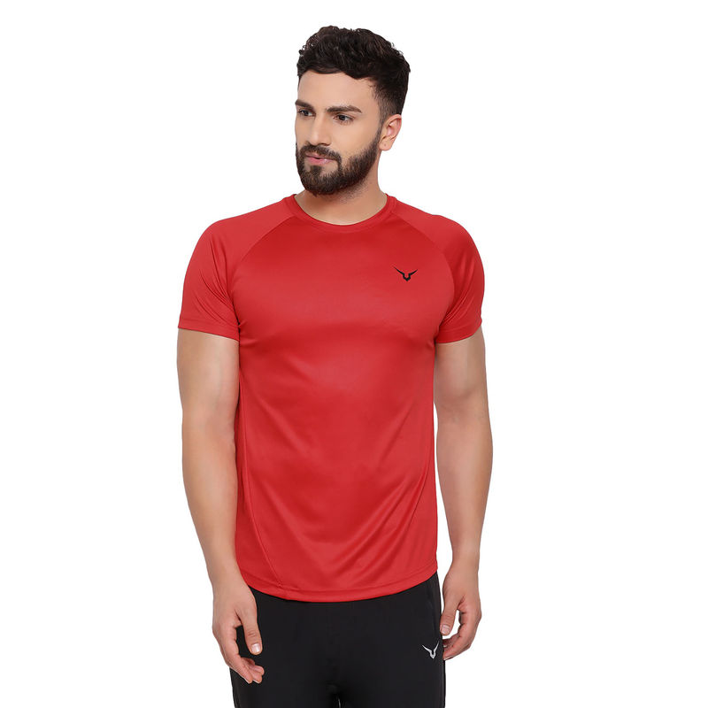 INVINCIBLE Red Mens Scoop Round Neck T-Shirt (XL)