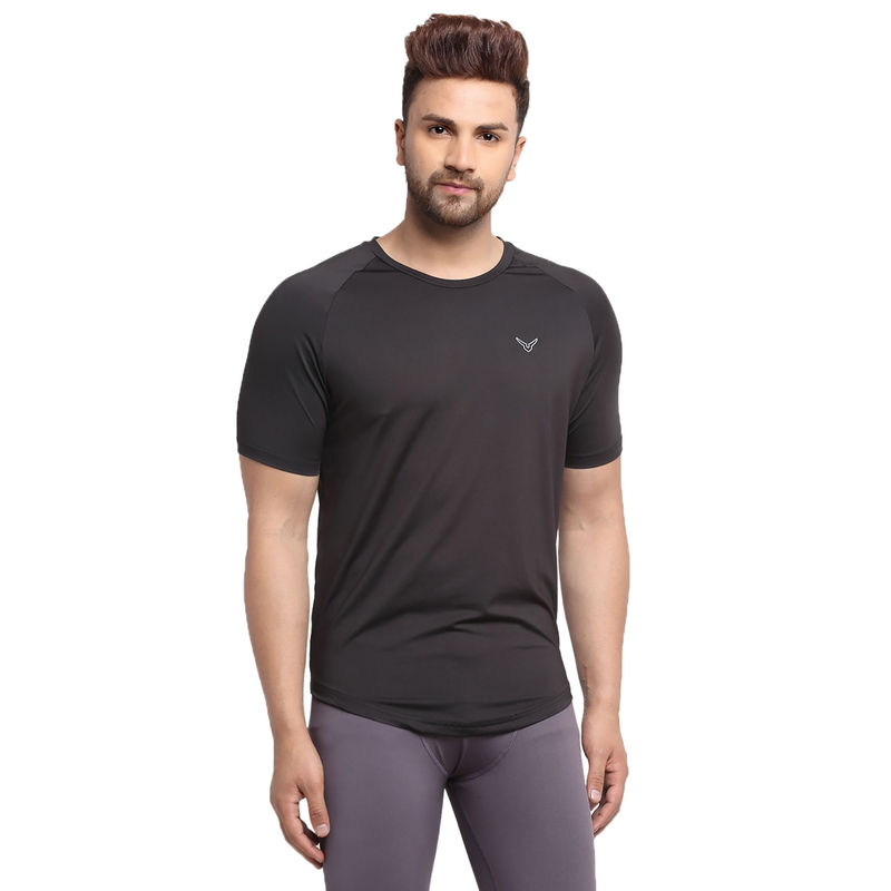 INVINCIBLE Black Mens Stretch Short Sleeve T-Shirt (S)